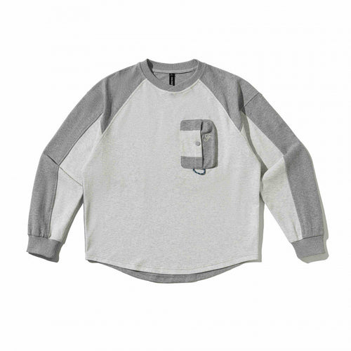 Unisex Oversize-Sweatshirt mit Raglanärmeln, zweifarbigen Einsätzen und Utility-Brusttasche Nord Taschen