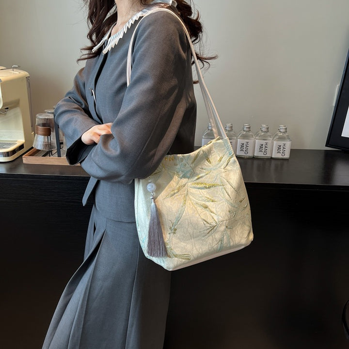Damen Schultertasche mit elegantem Quasten-Detail Nord Taschen