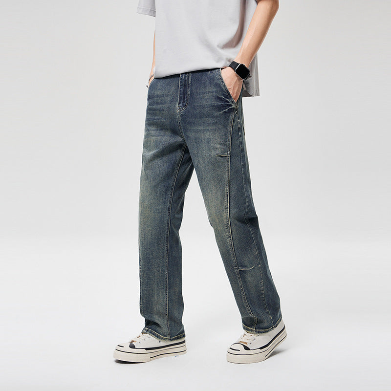 Herren Weite Baggy-Jeans mit markanten Teilungsnähten, hohem Komfortbund & Utility-Taschen Nord Taschen