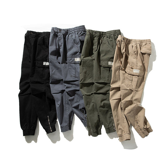 Herren Cargo-Jogginghose im urbanen Utility‑Stil mit elastischem Tunnelzugbund und verstärkten Kniepartien Nord Taschen