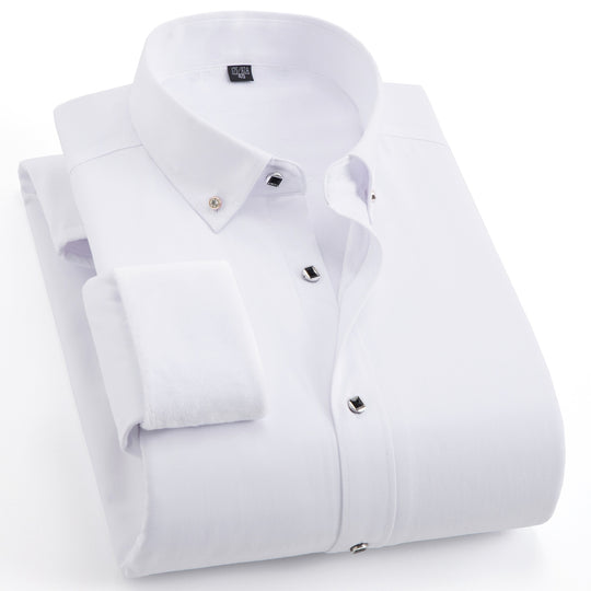 Herren Gefüttertes Businesshemd mit Thermofleece‑Innenseite und Button‑Down‑Kragen Nord Taschen