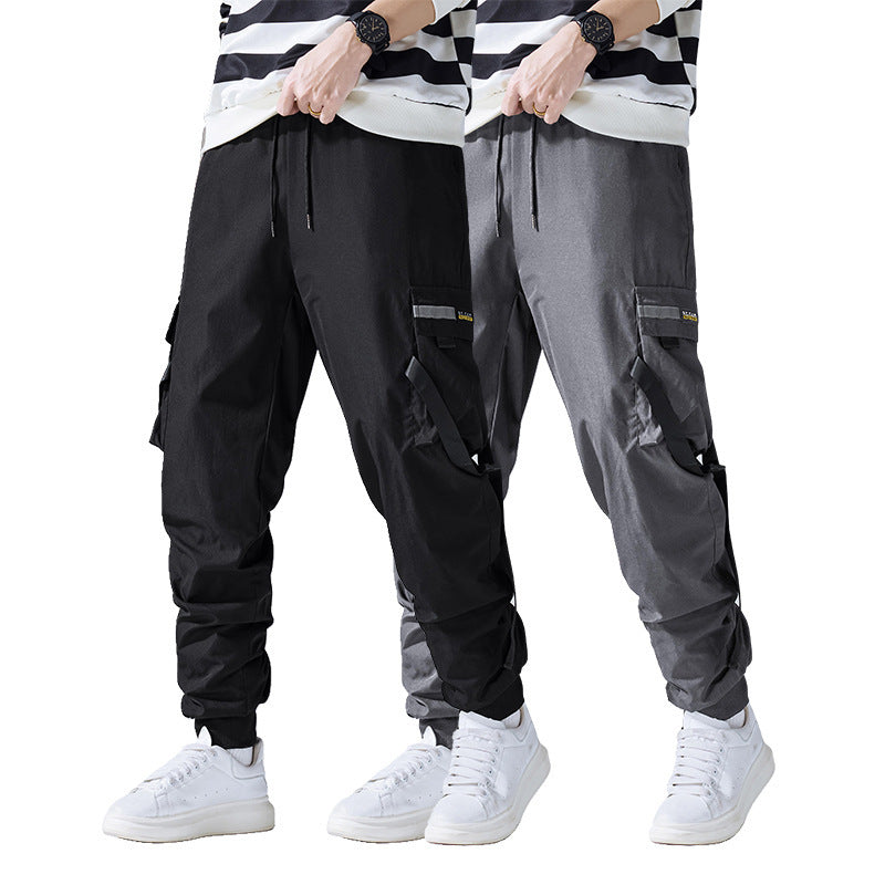 Herren Konisch geschnittene Utility‑Cargohose im Joggerstil mit Multifachtaschen, Kordelzug & elastischem Knöchelabschluss Nord Taschen