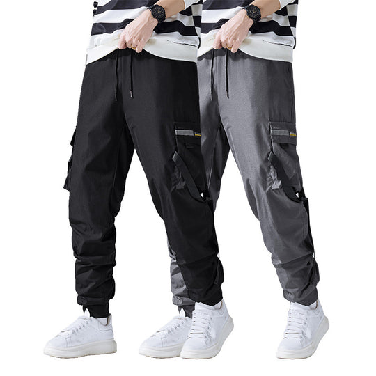 Herren Konisch geschnittene Utility‑Cargohose im Joggerstil mit Multifachtaschen, Kordelzug & elastischem Knöchelabschluss Nord Taschen