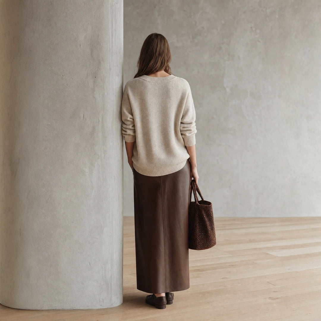 Damen Lässiger V-Ausschnitt Pullover Nord Taschen