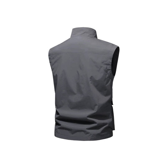 Herren Reise-Performance-Weste mit hohem Kragen, wasserabweisender Microfaser und Mehrfachtaschen Nord Taschen