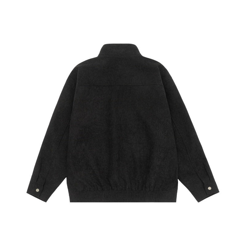 Herren Kurzjacke aus Teddy‑Fleece mit Stehkragen, aufgesetzten Brusttaschen und durchgehendem Reißverschluss Nord Taschen