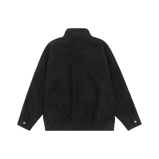 Herren Kurzjacke aus Teddy‑Fleece mit Stehkragen, aufgesetzten Brusttaschen und durchgehendem Reißverschluss Nord Taschen