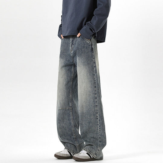 Damen Weitgeschnittene Jeans mit hohem Bund Nord Taschen