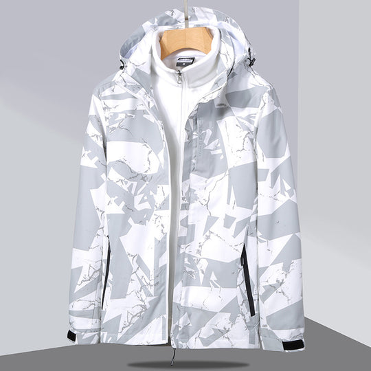 Damen zweilagige Softshelljacke mit abnehmbarer Fleece-Innenjacke und Kapuze Nord Taschen