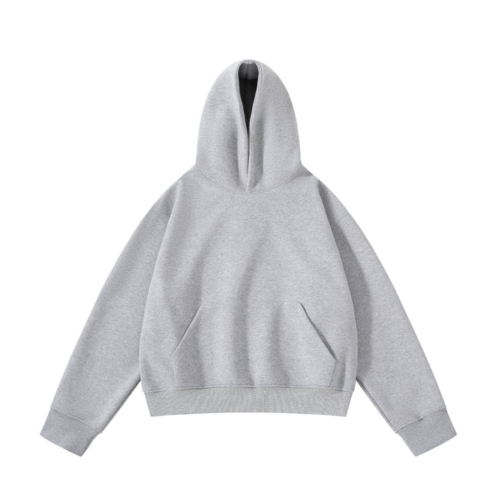 Unisex nan schwerer Oversize-Kapuzenpullover mit doppellagiger Kapuze Kängurutasche und breitem Rippbund Nord Taschen