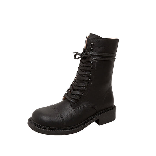 Damen kniehohe Schnürstiefel mit Zier- und Verstellschnallen Nord Taschen