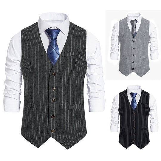 Herren elegante Anzugweste mit feinem Nadelstreifen und praktischen Taschen