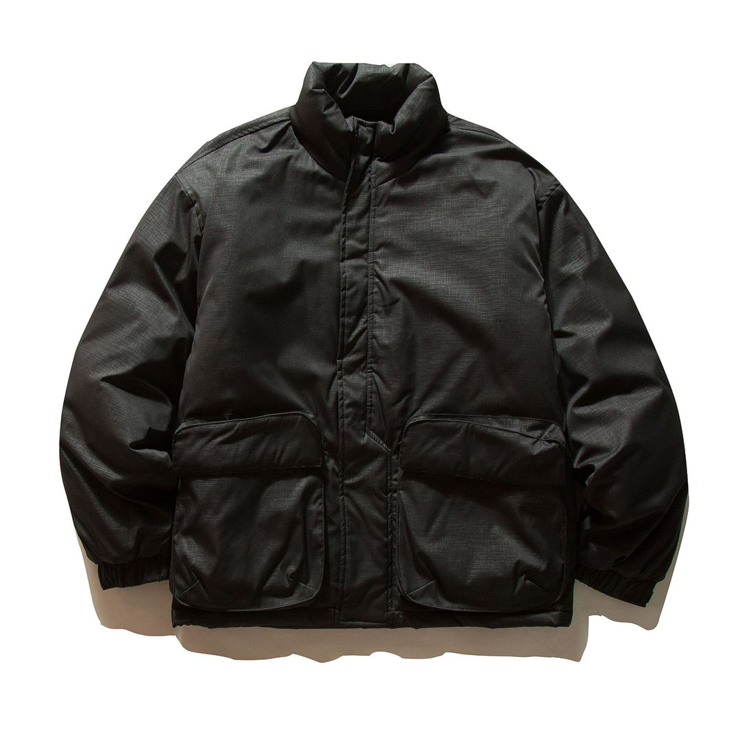 Unisex Boxy-gefüllte Pufferjacke mit hohem Stehkragen und Utility‑Taschen Nord Taschen