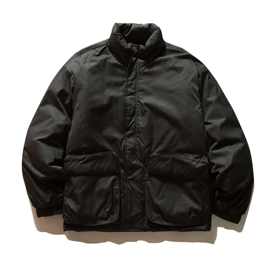 Unisex Boxy-gefüllte Pufferjacke mit hohem Stehkragen und Utility‑Taschen Nord Taschen