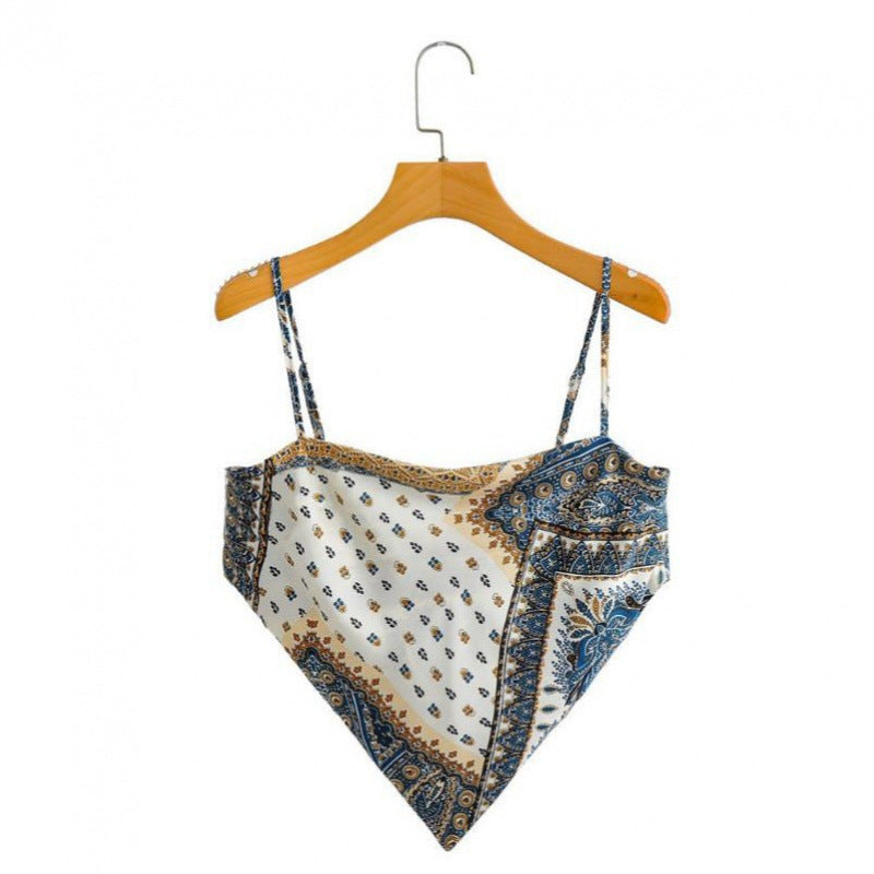 Femme Artistic Bandana Stil Crop Top