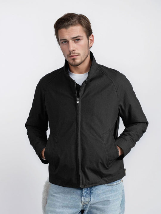 Herren Kurzjacke im Blousonstil mit Cordkragen und Metallreißverschluss Nord Taschen