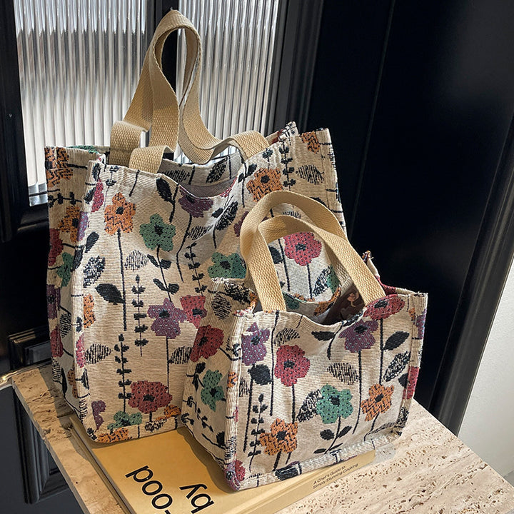Damen praktische Einkaufstasche mit floralem Design und robusten Griffen Nord Taschen