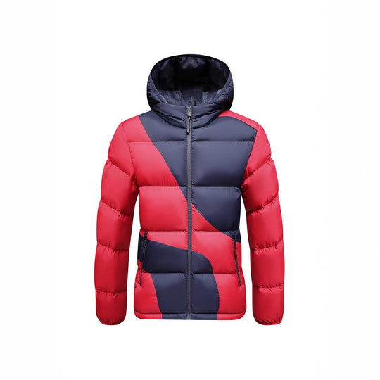 Herren Steppjacke mit Kapuze, auffälligem Colourblock-Muster und thermischer Isolierung Nord Taschen