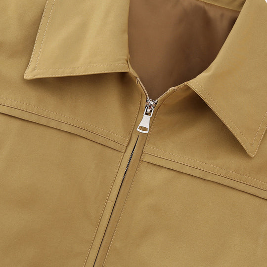 Damen Cropped Blousonjacke mit breitem Hemdkragen und verdecktem Reißverschluss Nord Taschen