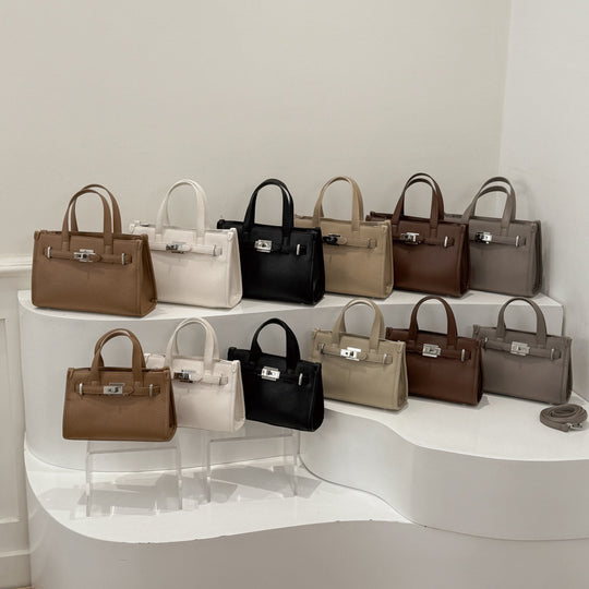 Damen elegante Handtasche mit strukturiertem Kunstleder und geräumigem Innenfach Nord Taschen