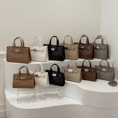 Damen elegante Handtasche mit strukturiertem Kunstleder und geräumigem Innenfach Nord Taschen