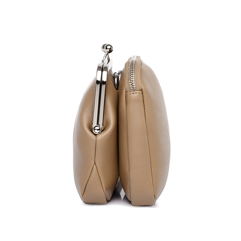 Damen Clutch mit dekorativem Metallverschluss Nord Taschen