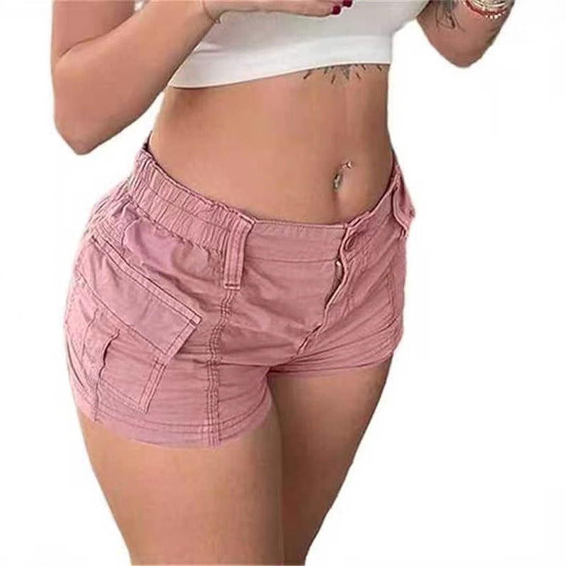 Damen bequeme Cargo-Shorts mit elastischem Bund und praktischen Taschen