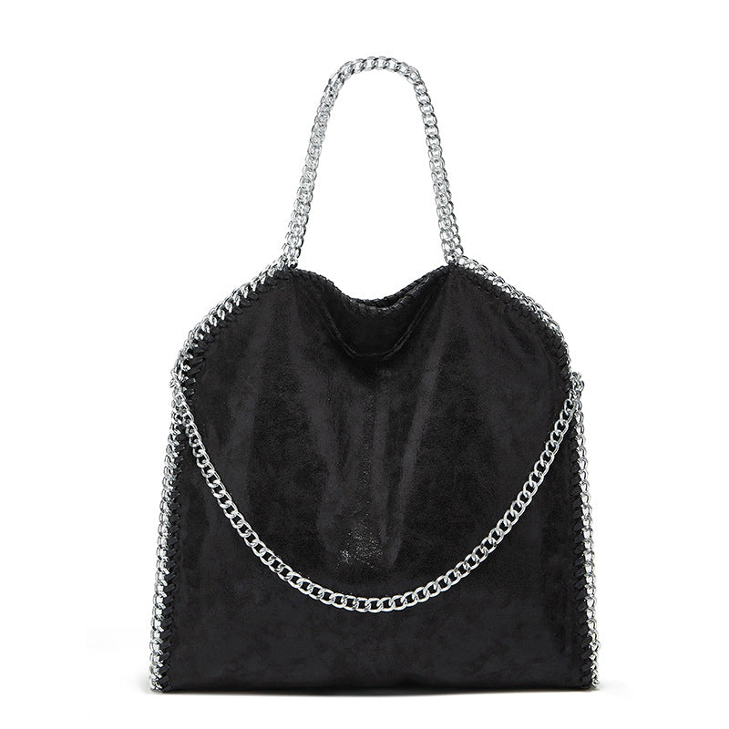 Damen Hobo-Tasche aus samtigem Material mit robustem Kettenhenkel Nord Taschen