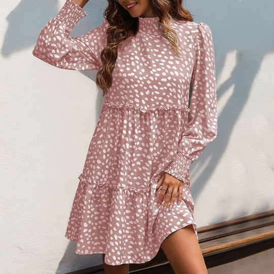 Damen Stufiges Babydoll-Midikleid mit Smokkragen, Volantstufen und gerafften Manschetten Nord Taschen