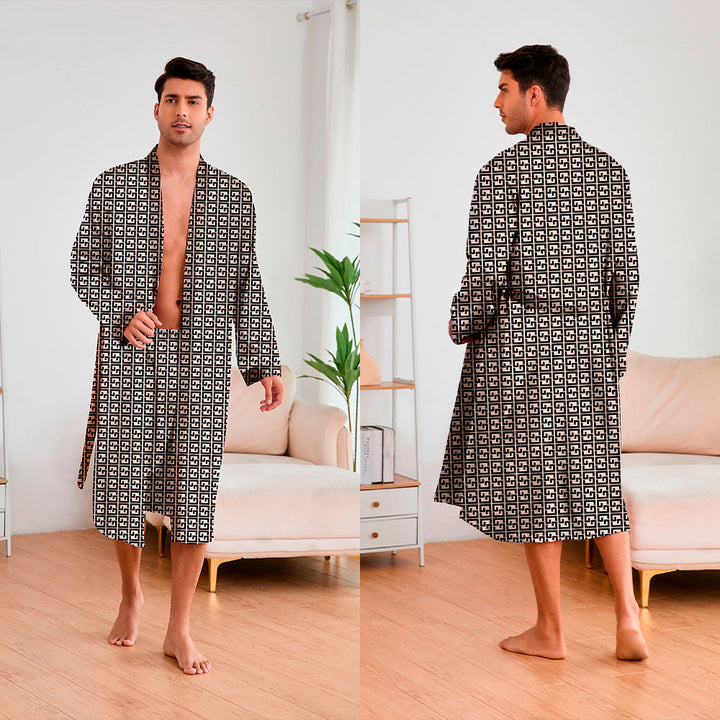 Herren Kimono mit modernem Muster und Gürtel – Nord Taschen