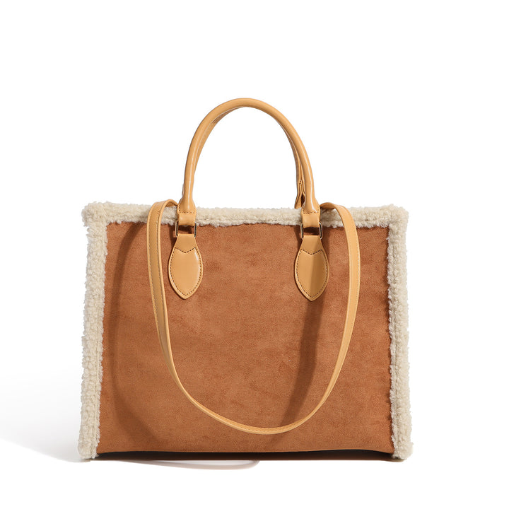 Damen Shopper-Tasche mit elegantem Fellbesatz Nord Taschen