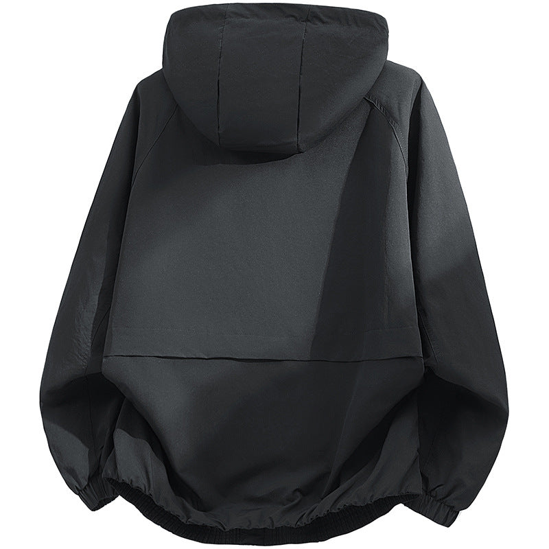 Herren Oversized Kapuzen‑Softshelljacke mit technischer Oberfläche und Kordelzugsaum Nord Taschen