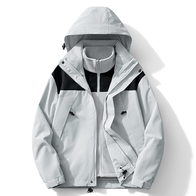 Herren zweilagige Softshell- und Fleece-Kombinationsjacke mit abnehmbarem Innenfutter und Kapuze Nord Taschen
