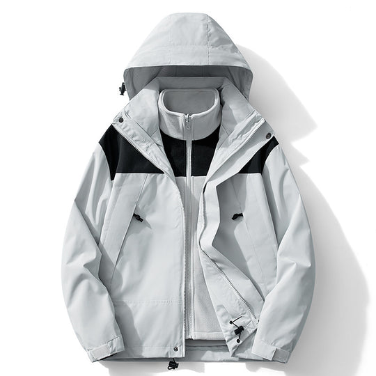 Herren zweilagige Softshell- und Fleece-Kombinationsjacke mit abnehmbarem Innenfutter und Kapuze Nord Taschen