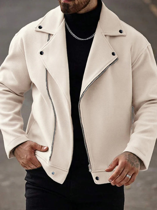 Herren Modische Winterjacke mit hohem Kragen und asymmetrischem Reißverschluss Nord Taschen
