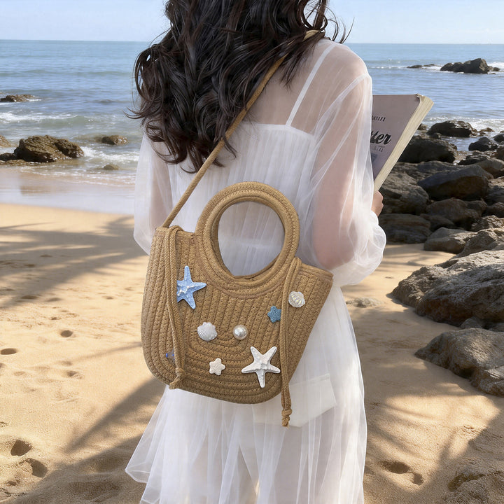 Damen sommerliche Strandtasche mit maritimen Applikationen Nord Taschen