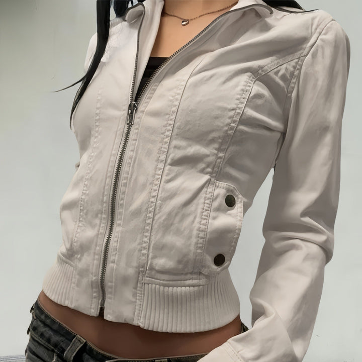Damen leichte Übergangsjacke mit strukturiertem Design