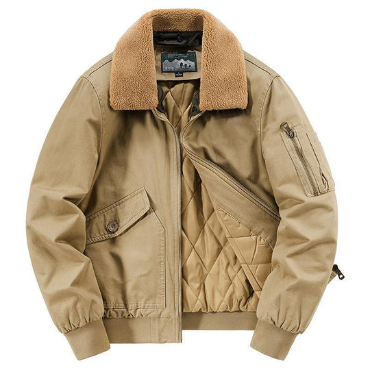 Herren Canvas-Bomberjacke mit gesteppter Thermofütterung und Teddykragen Nord Taschen