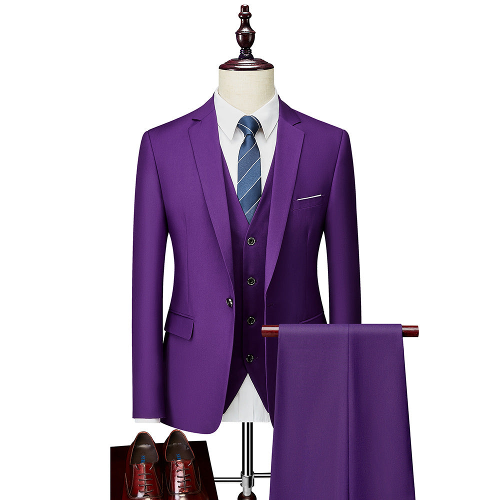 Herren Dreiteiliger Slim-Fit Businessanzug mit Weste und schmaler Silhouette Nord Taschen