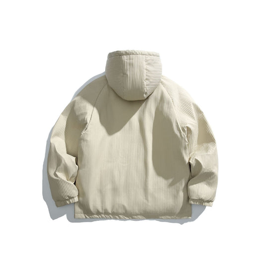 Herren Steppjacke mit Kapuze und geripptem Strukturstoff Nord Taschen