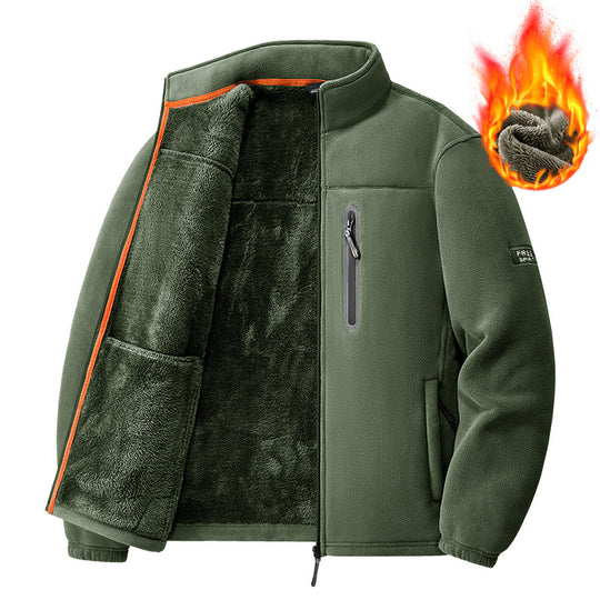 Herren Fleecejacke mit hohem Kragen und praktischem Innenfutter Nord Taschen