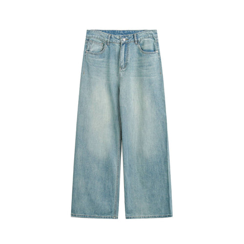 Damen Hochbund verkürzte Jeans mit weitem Bein, Five-Pocket und Vintage-Wash Nord Taschen