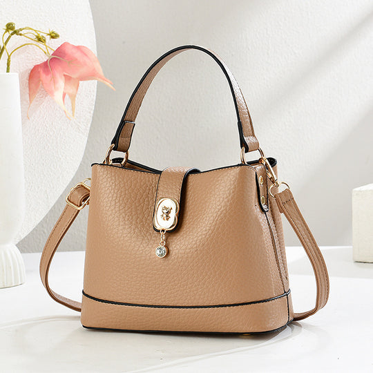Damen elegante Handtasche mit goldenen Akzenten und abnehmbarem Schulterriemen Nord Taschen