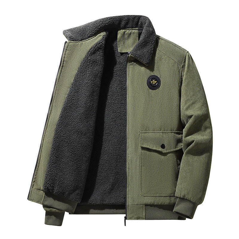 Herren Stilvolle Fleecejacke mit Teddyfutter Nord Taschen