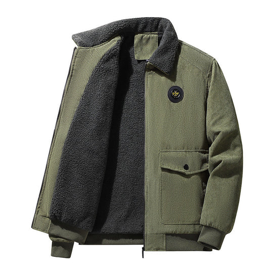 Herren Stilvolle Fleecejacke mit Teddyfutter Nord Taschen