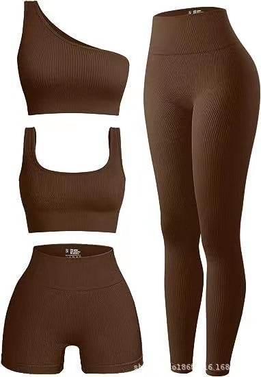 Damen Sportliches 3-teiliges Set mit trendigen Oberteilen und Leggings Nord Taschen