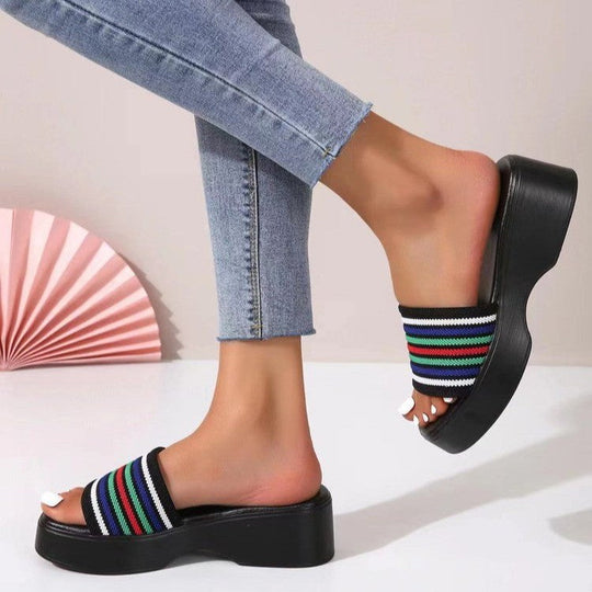 Damen Komfortable Blockabsatz-Sandalen mit breitem Riemen