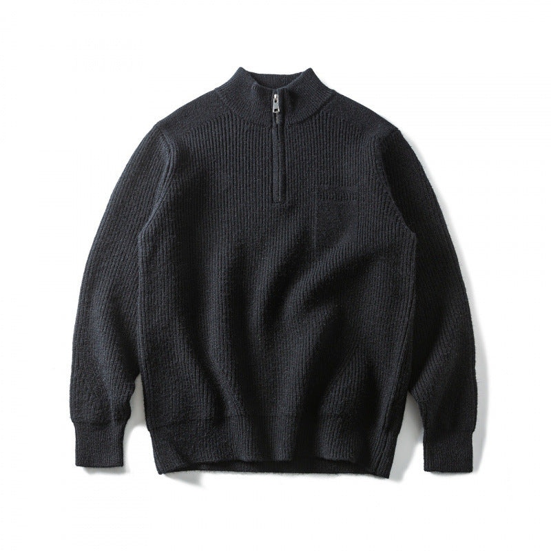 Unisex Grobgestrickter Halbzip‑Pullover mit Troyerkragen und Brusttasche Nord Taschen