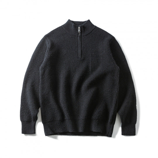 Unisex Grobgestrickter Halbzip‑Pullover mit Troyerkragen und Brusttasche Nord Taschen