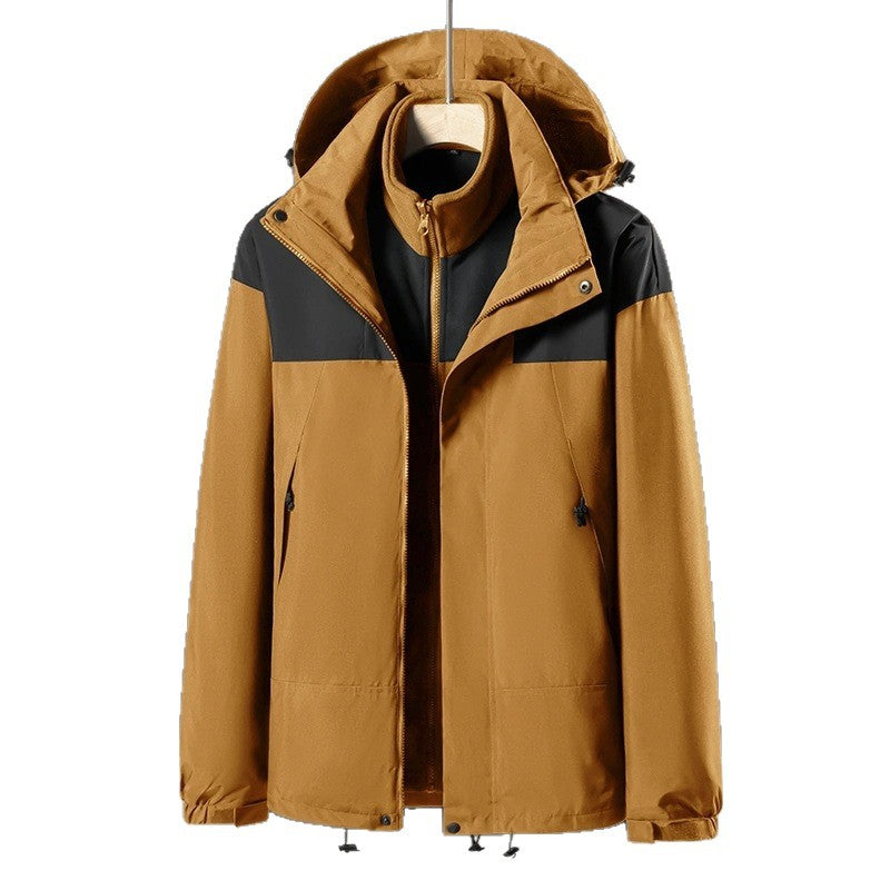 Herren 2‑in‑1 Softshell‑Fleece Hybridjacke mit abnehmbarer Kapuze Nord Taschen